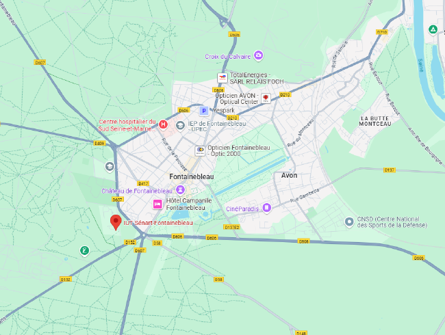 Localisation BU IUT Fontainebleau